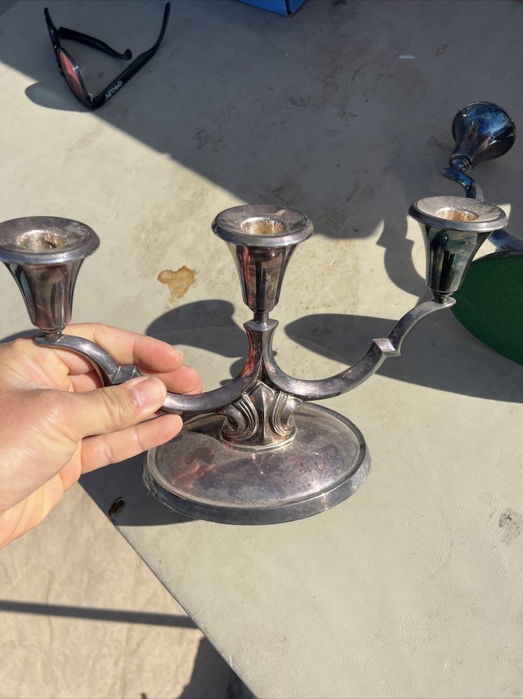 2pc David Andersen Sterling NORWAY CANDLESTICKS 550g Each