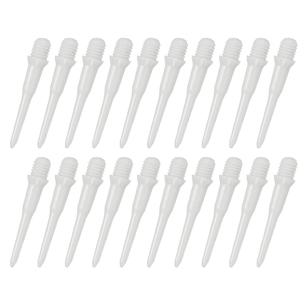 50Pcs Plastic Dart Tips,Game 2BA Thread Soft Darts Tip White