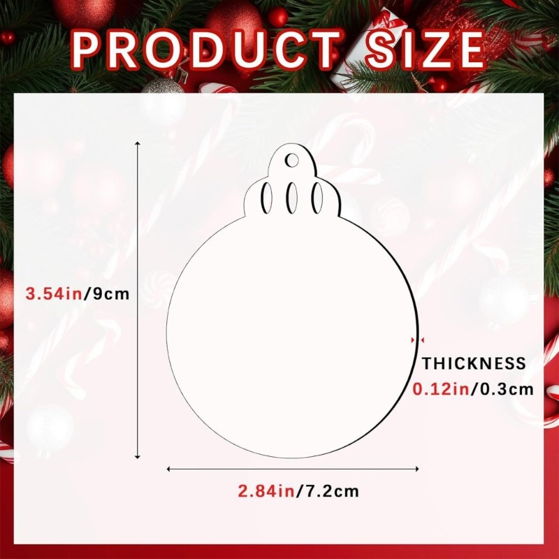 20Pieces Sublimation Blank Holiday Ornaments Creative Sublimation Project