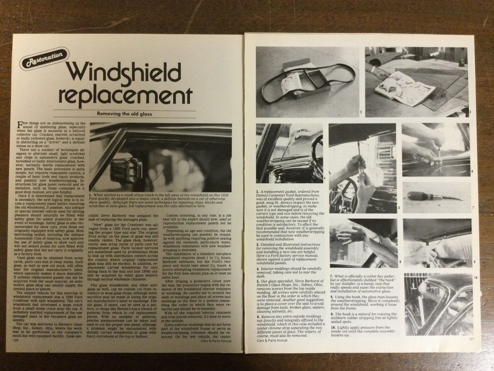 Misc 5657 1984 Article Restoration Windshield Replacement 5 page SUPER Article