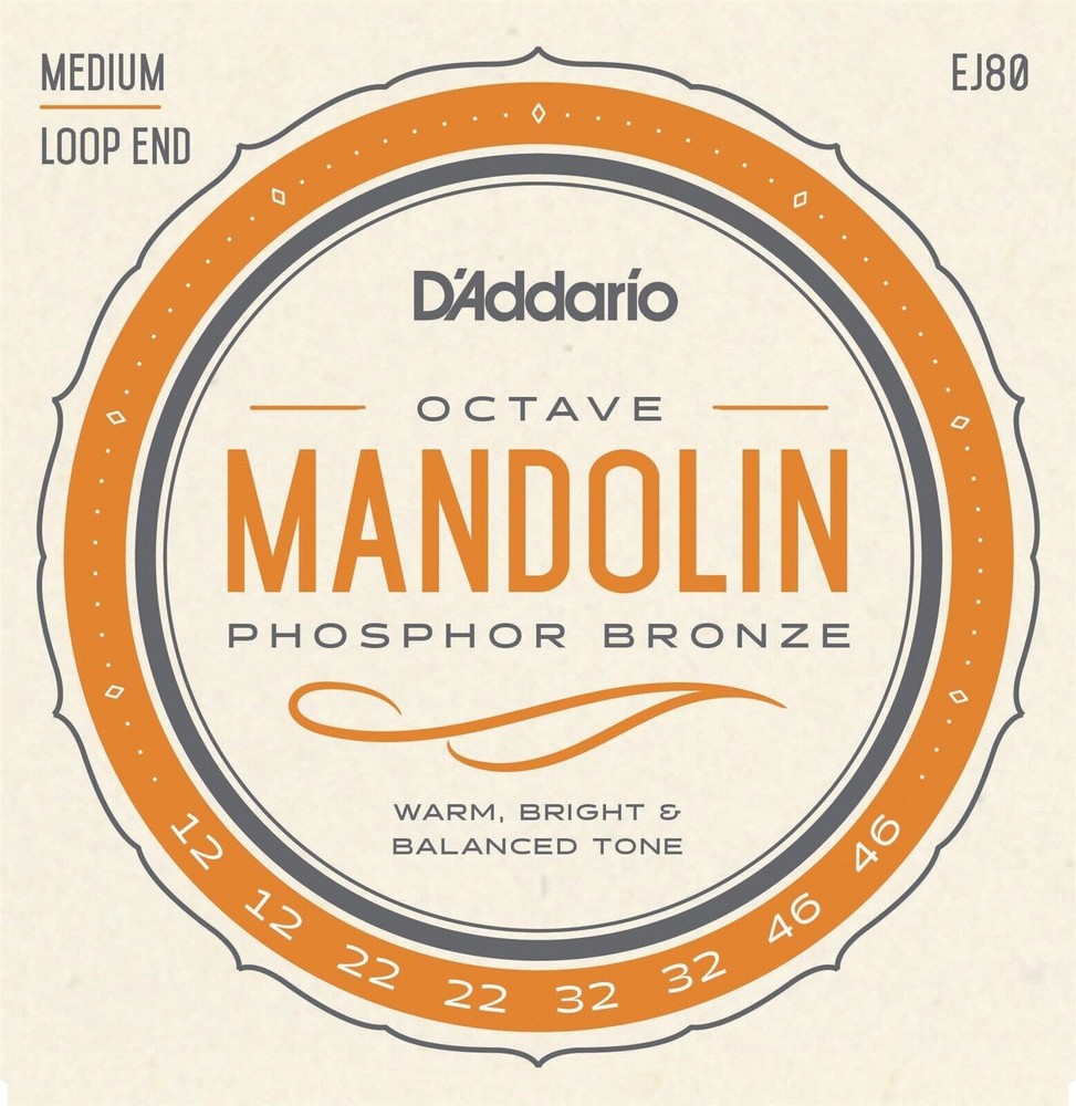 D'Addario Octave Mandolin Strings Phosphor Bronze Medium Loop End