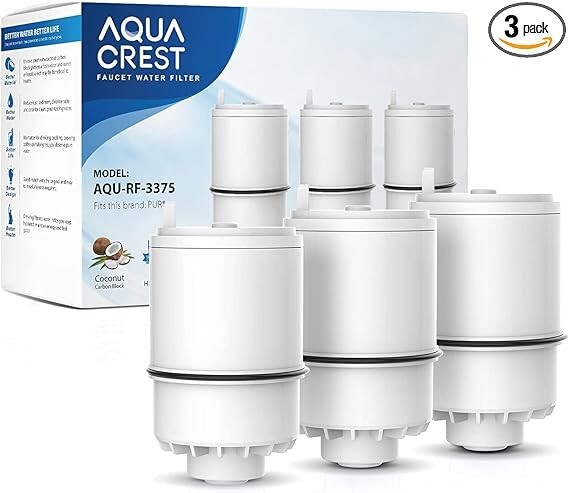 AQUA CREST Faucet Water Filter,replacement for RF-3375(RF33752V2),3 Packs