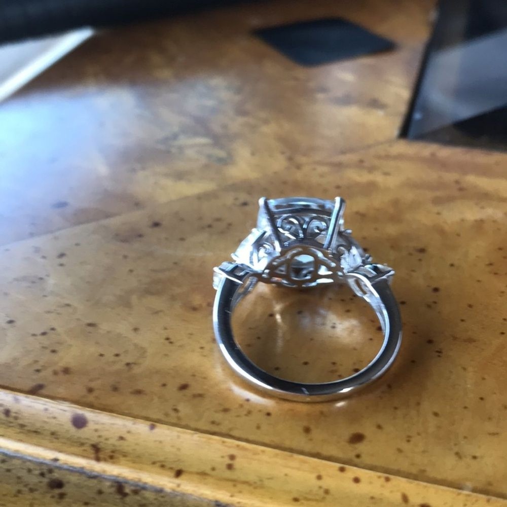 Natural White Topaz Sterling Silver Ring Size 7