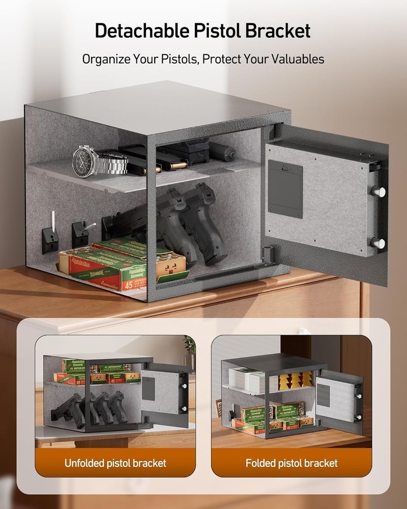 Secure Handgun Safe with Multiple Unlock Options