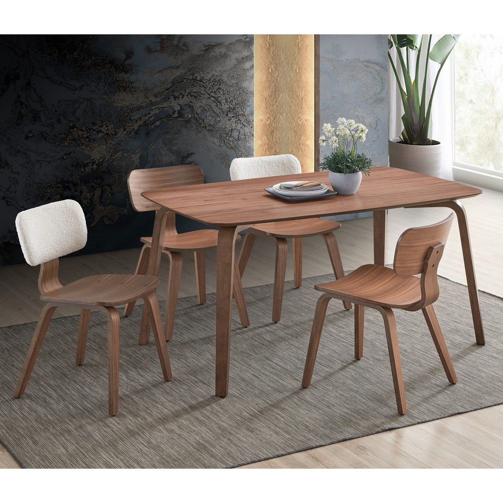 Walnut Side Chair with Tapered Leg
