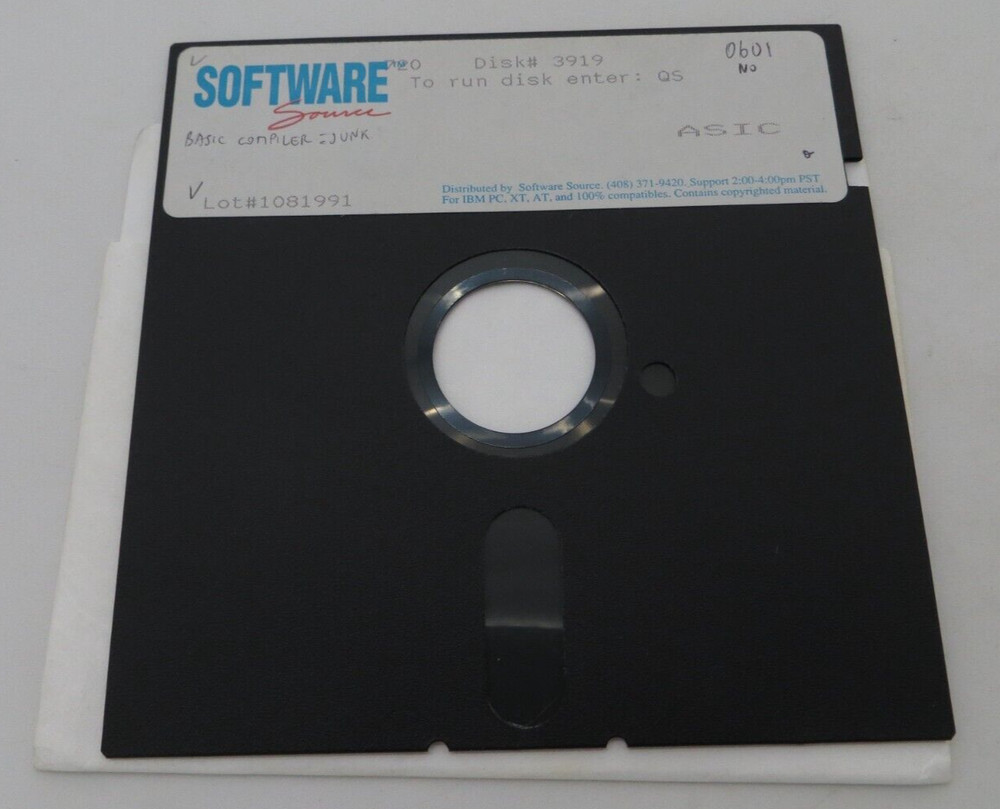 Software Source Disk #3919 ASIC 5.25" Floppy Disc IBM PC XT AT computer program