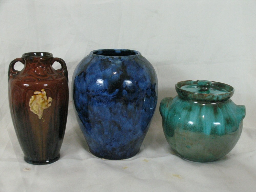 Vintage 2 American Studios Pottery Vases and a Jar