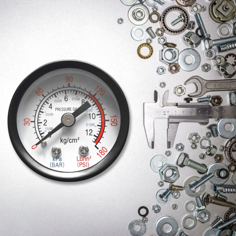 High Performance Pressure Gauge 1/8" Thread Back Mount for Air Compressor Fluid