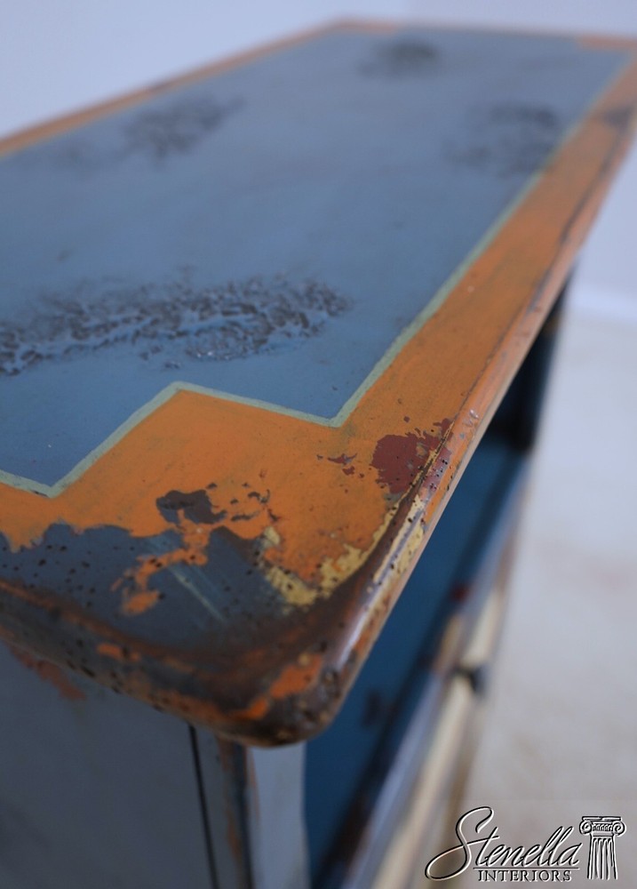 LF63660EC: Distressed Painted Finish Bookcase Desk Cabinet