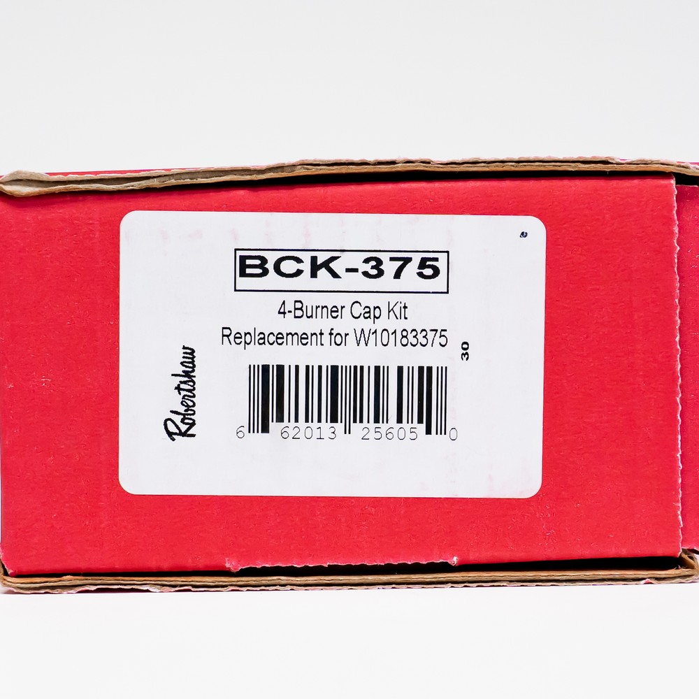 Gas Range Burner Cap Black 4 Pack Kit for Whirlpool Maytag WPW10183375