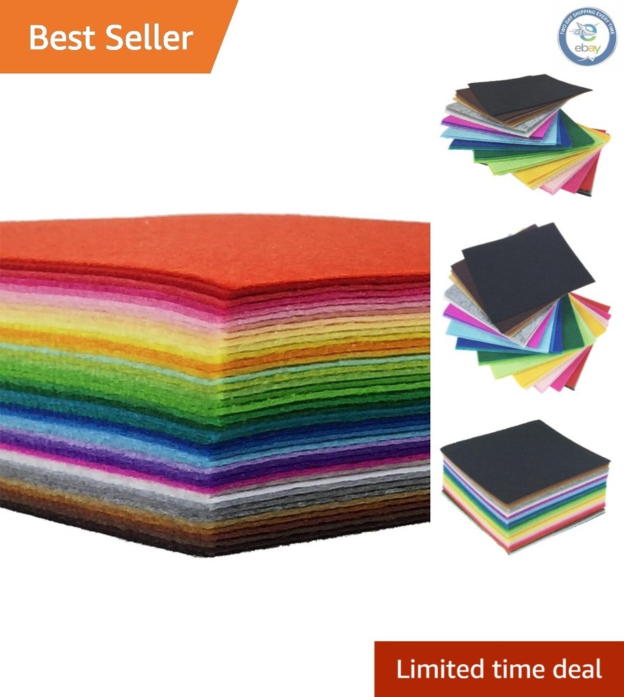 Durable 1mm Thick Felt Fabric Sheets - 42 Assorted Colors for Crafters