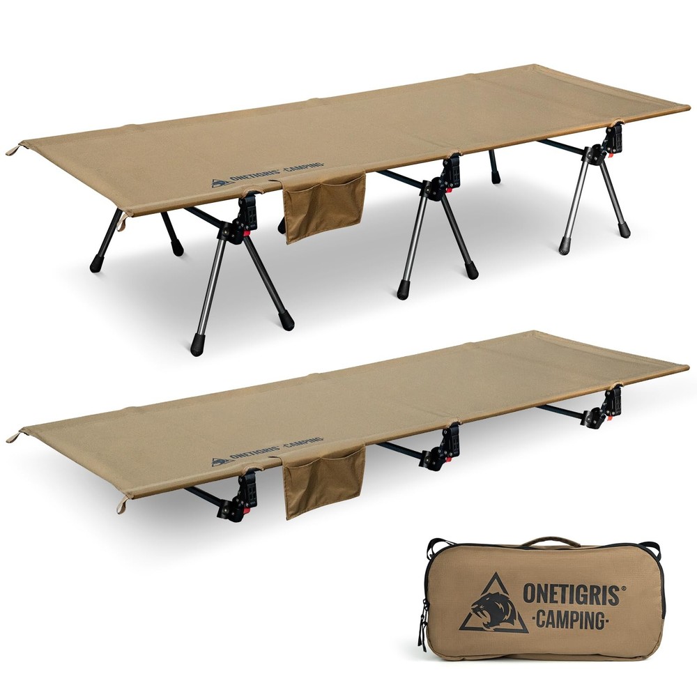 SUPRANUBIS Camping Cot, Height Adjustable with Cot Leg Extenders, Strong Support