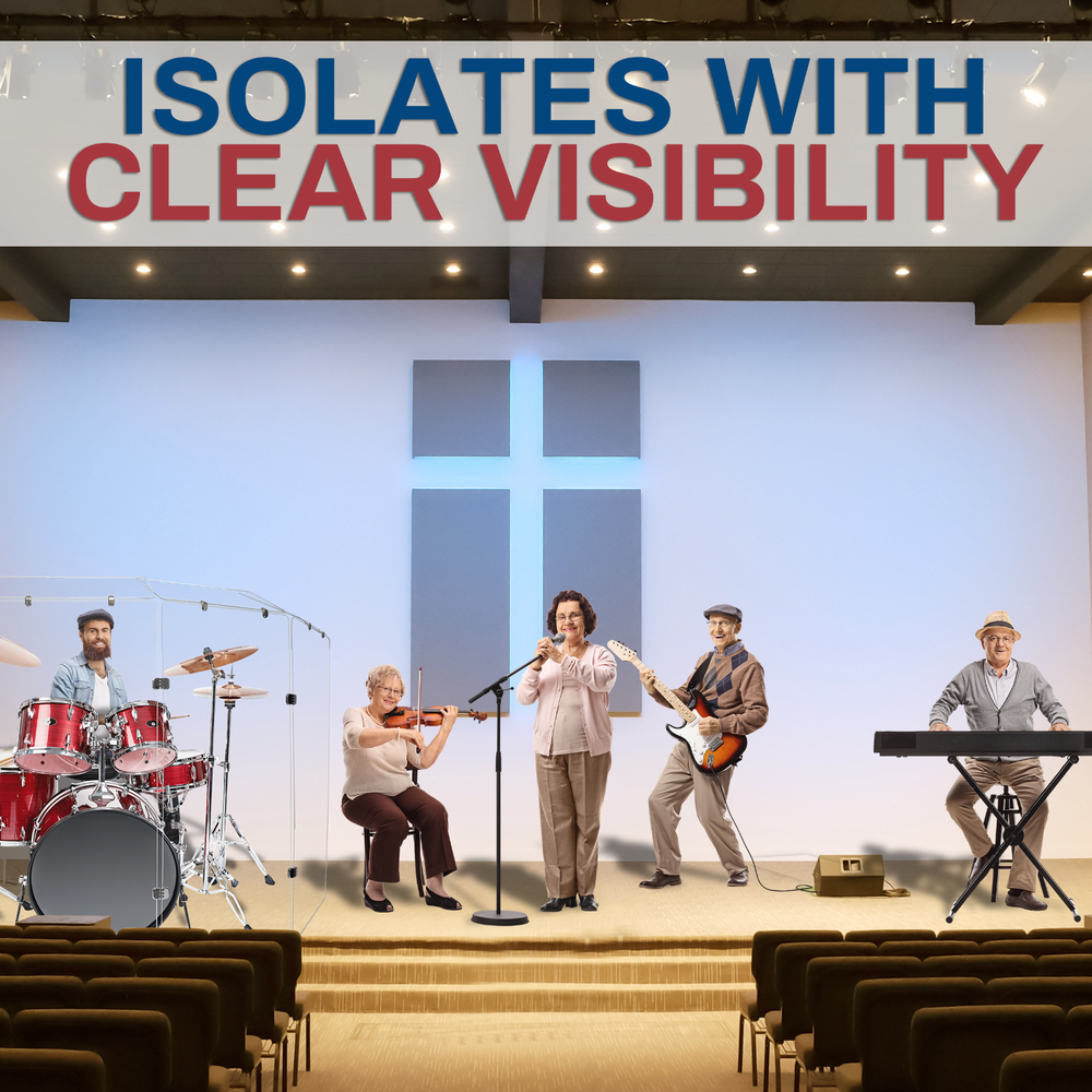 Drum Shield / 6 Panel Drum Shield with Deflectors 5ft Tall