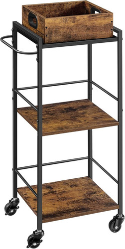 VASAGLE Kitchen 11.8"D x 13.7"W x 33.9"H, Rustic Brown + Black