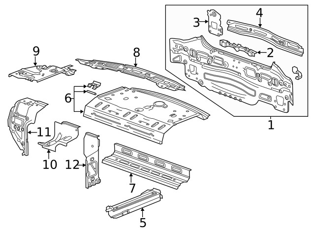 Genuine GM Driver Side Rear End Panel Bracket 96901995