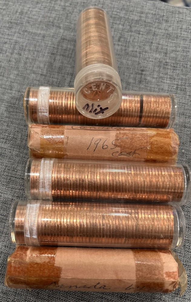 GEM BU rolls Of Canada Cents