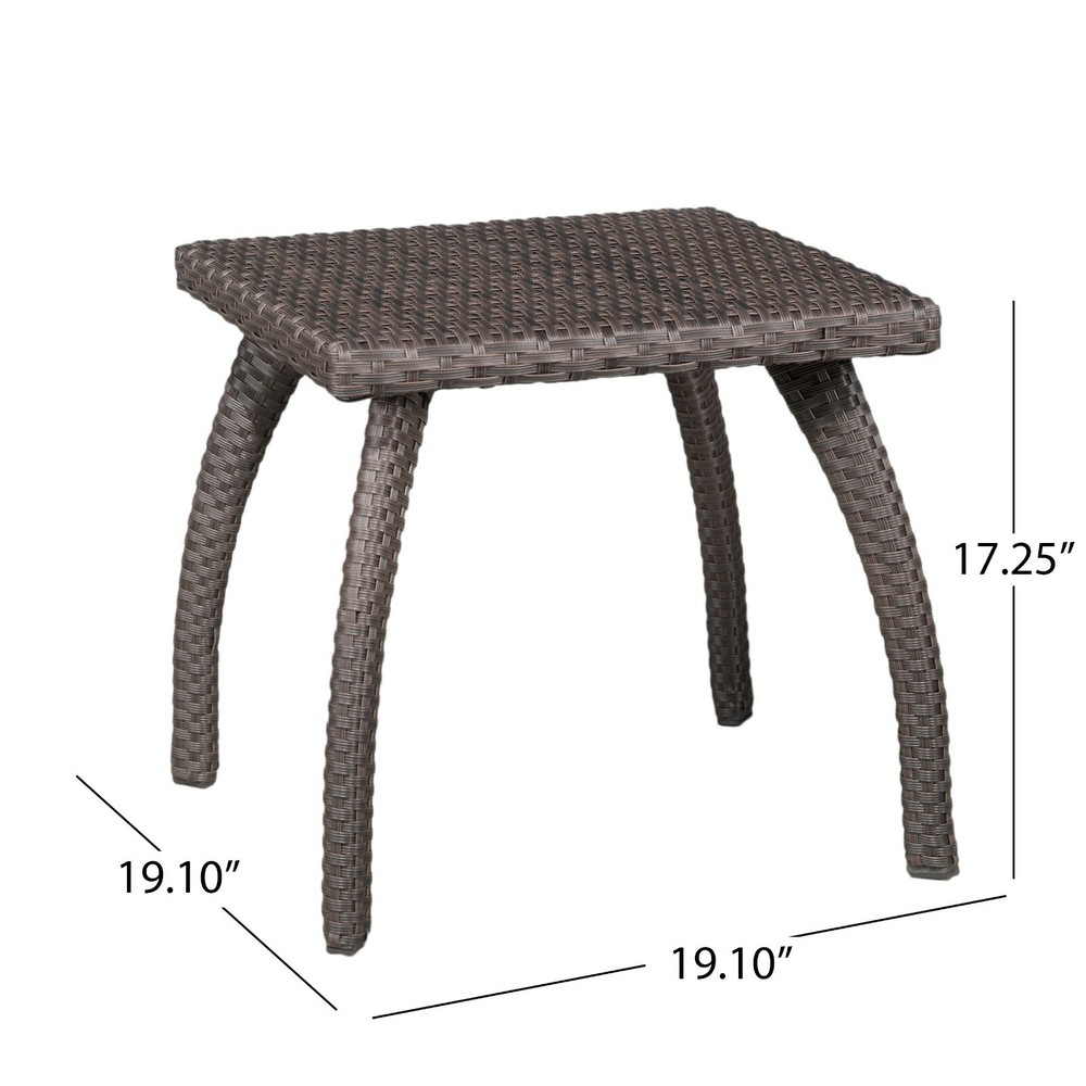 Woodridge Outdoor Brown Wicker Side Table