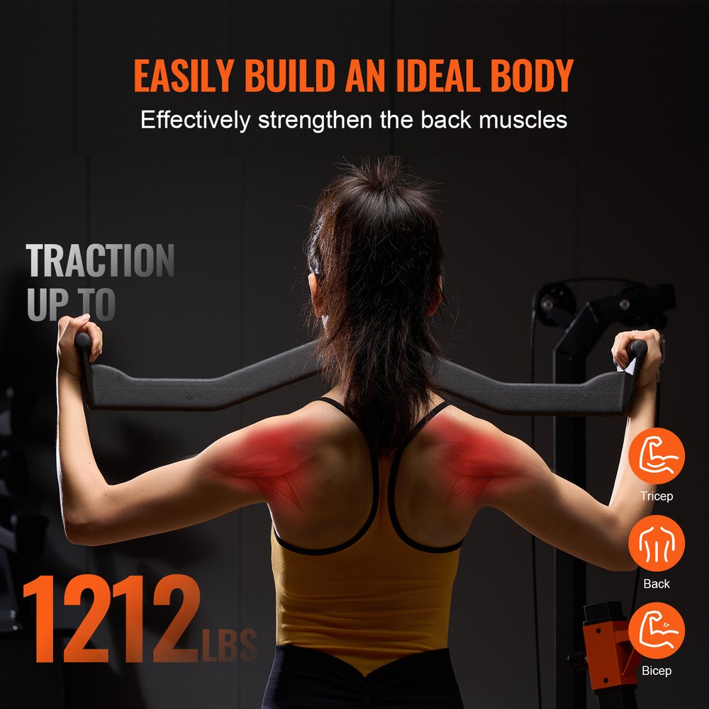 VEVOR LAT Pulldown Bar Tricep Handle Attachment V-bar Cable Machine for Home Gym