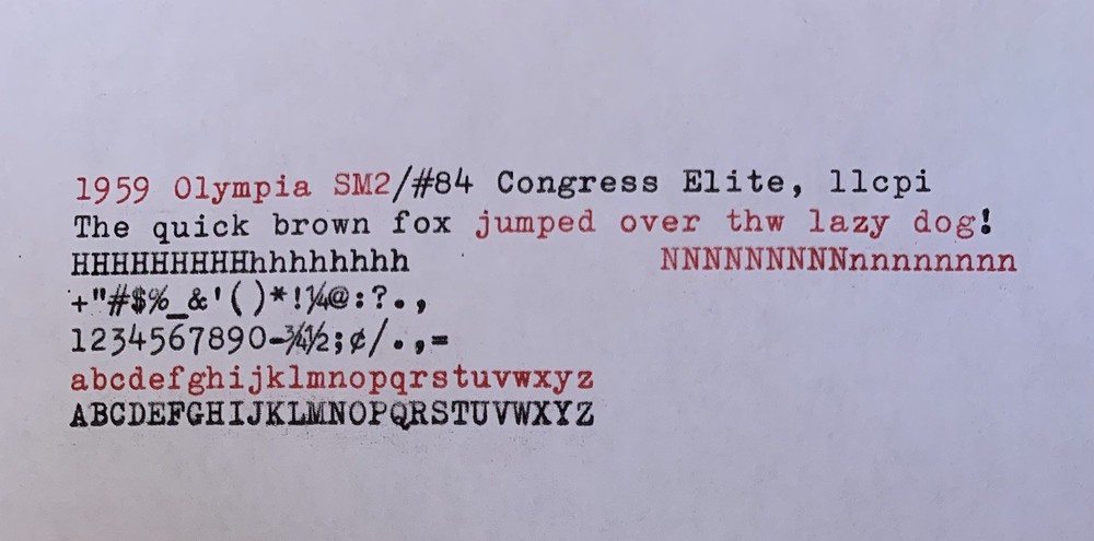 olympia sm2 typewriter, Congress Elite
