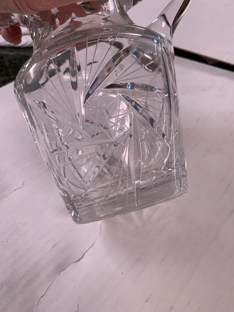 Cut Crystal Glass Pitcher Jug
