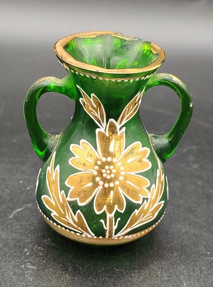 Vintage Blown Glass Double Handle Bottle