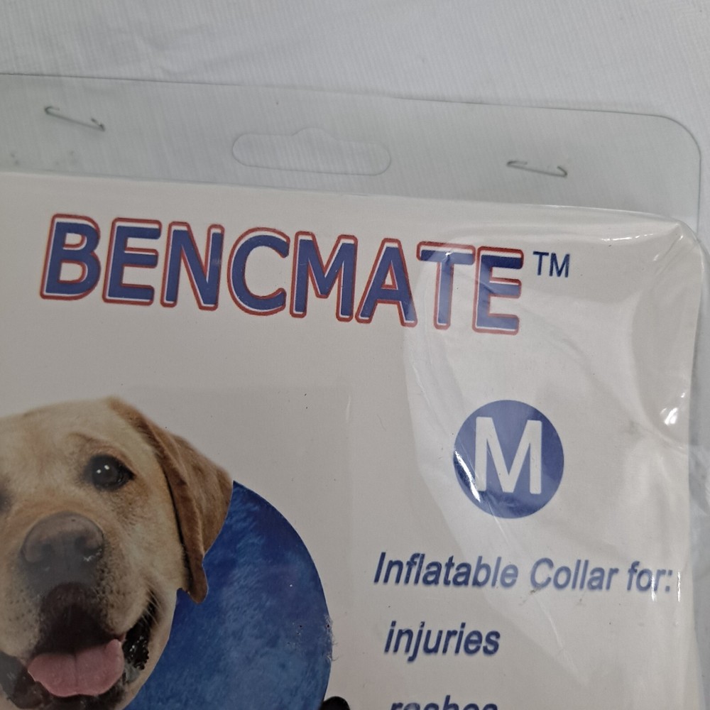 Inflatable Dog Collar Washable Bencmate MEDIUM BLUE boxed