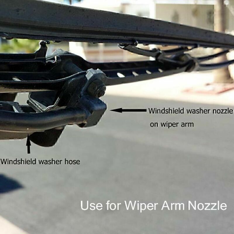 Front Windshield Washer Squirter Nozzle Spray + Washer Fluid Tube Universal Car