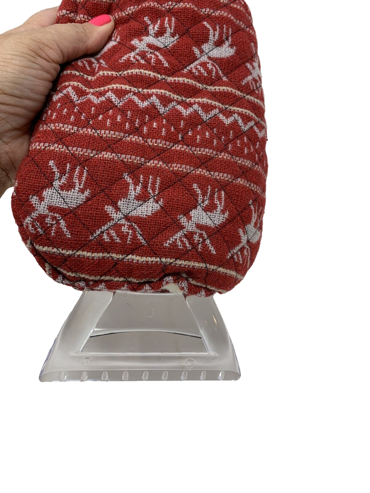 Saddlebred Garage Red Animal Print Polyester Fleece Lined Ice Scraper Mitt