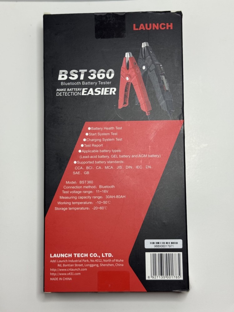 Launch BST360 BLUETOOTH BATTERY TESTER LAUNCH BRAND
