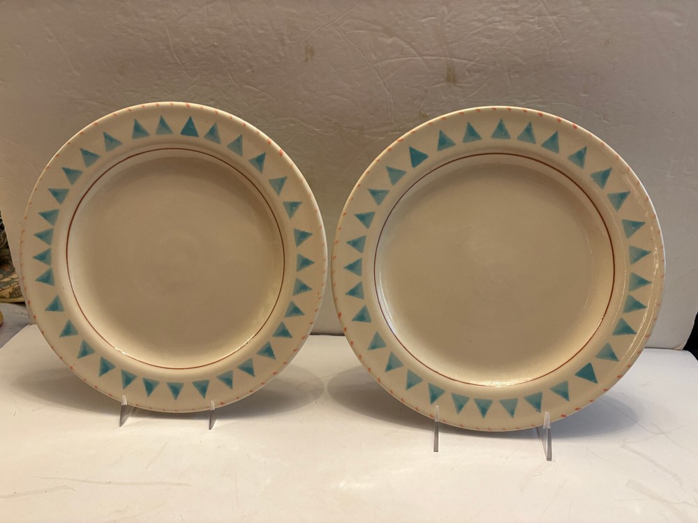 TWO HARTSTONE POTTERY Dinner Plates SANTA FE,  11-1/4"