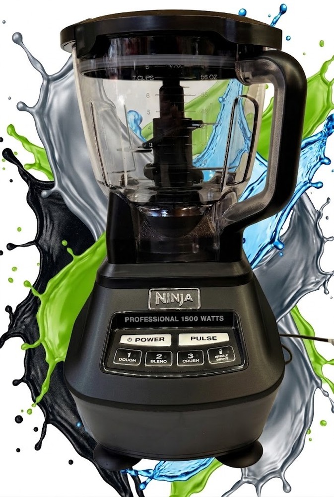 Ninja Mega Kitchen System Blender Food Processor 1500 Watts 72 oz Pitcher 8 Cup