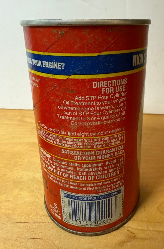 Vintage STP Four Cylinder Oil Treatment - PULL TAB CAN