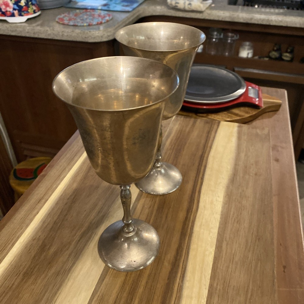 Solid Brass Goblets Made In India 25th Anniversary Maurice Dutchin