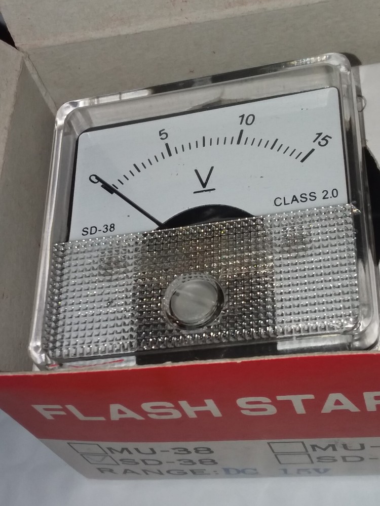 Flash Star (SD-38) Class 2.0 Range DC 0-15V Analogue Panel Meter