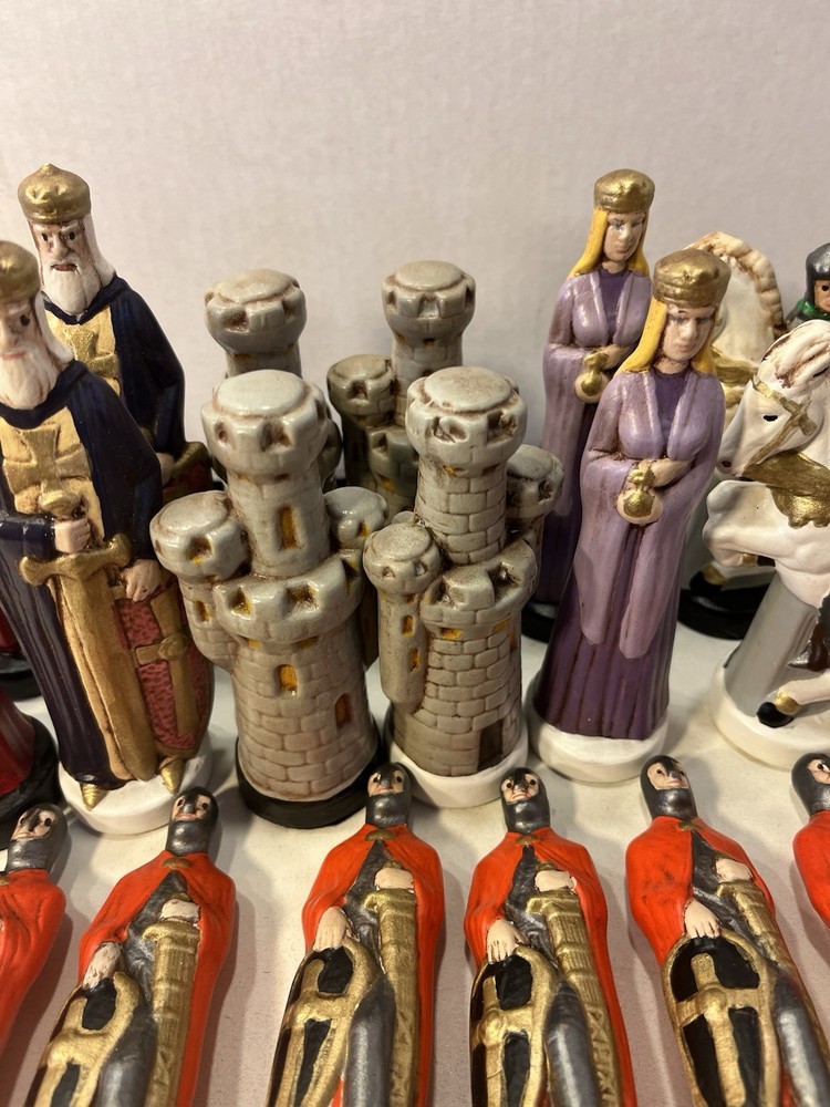 Hand Painted China Pottery Chess Set