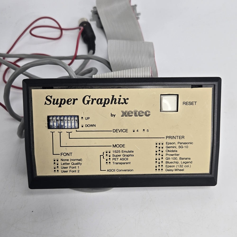 xetec Super Graphix Parallel Interface for VIC-20 and Commodore 64 Untested