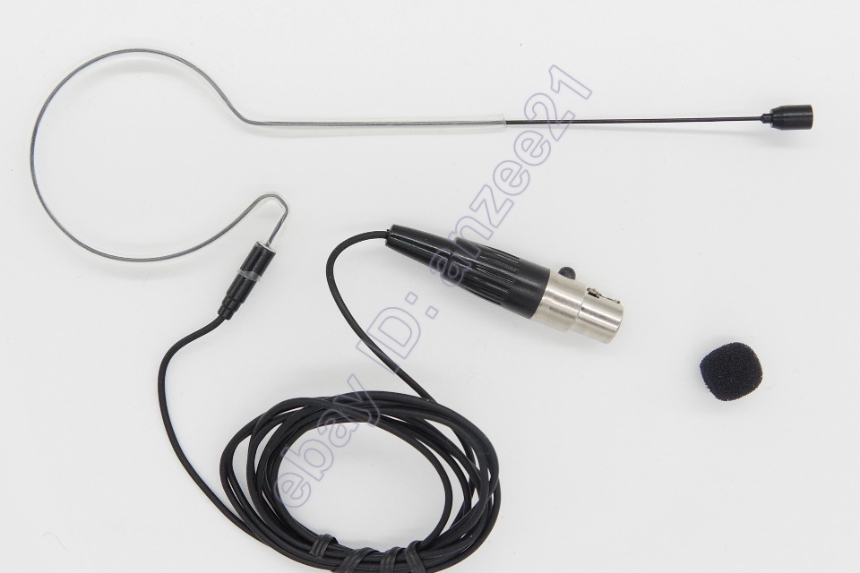 Over The Ear Headset Microphone for Shure Beltpack Wireless Systems TA4F - Black