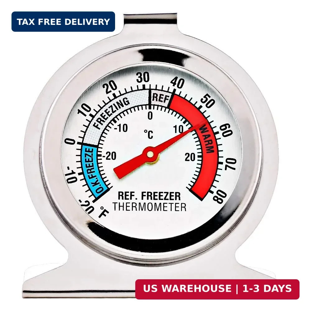 4 Pack Refrigerator Freezer Thermometer Large Dial Analog Thermometer