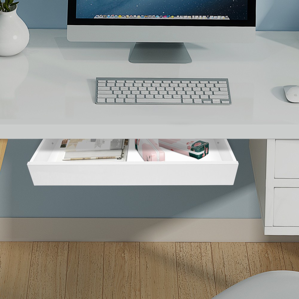 Under-Desk Sliding Pull-Out Drawer for Office Storage Organizer