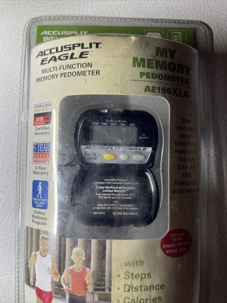 ACCUSPLIT EAGLE MY MEMORY PEDOMETER AE190XLG NEW SEALED