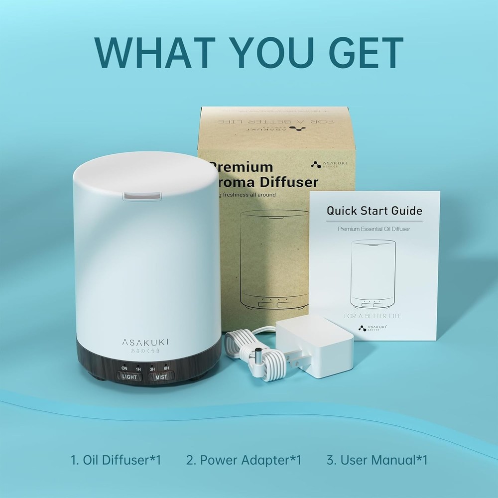 Essential Oil Diffuser Home 300 ml Humidifier W/ Automatic Shut-Off Quiet