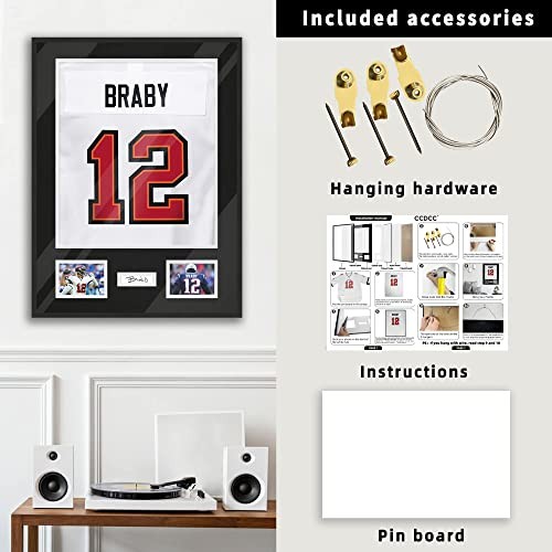 Aluminum Jersey Frame Display Case 1 Pack, Lightweight & 1 Black