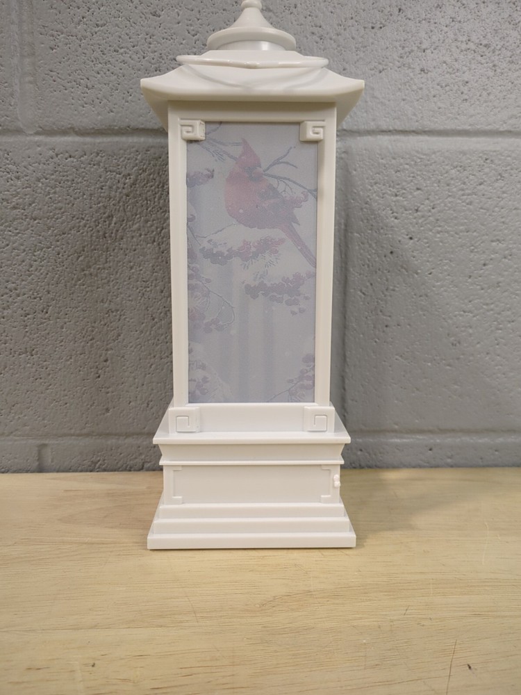 S4-LED Water Lantern with Cardinal, White Plastic