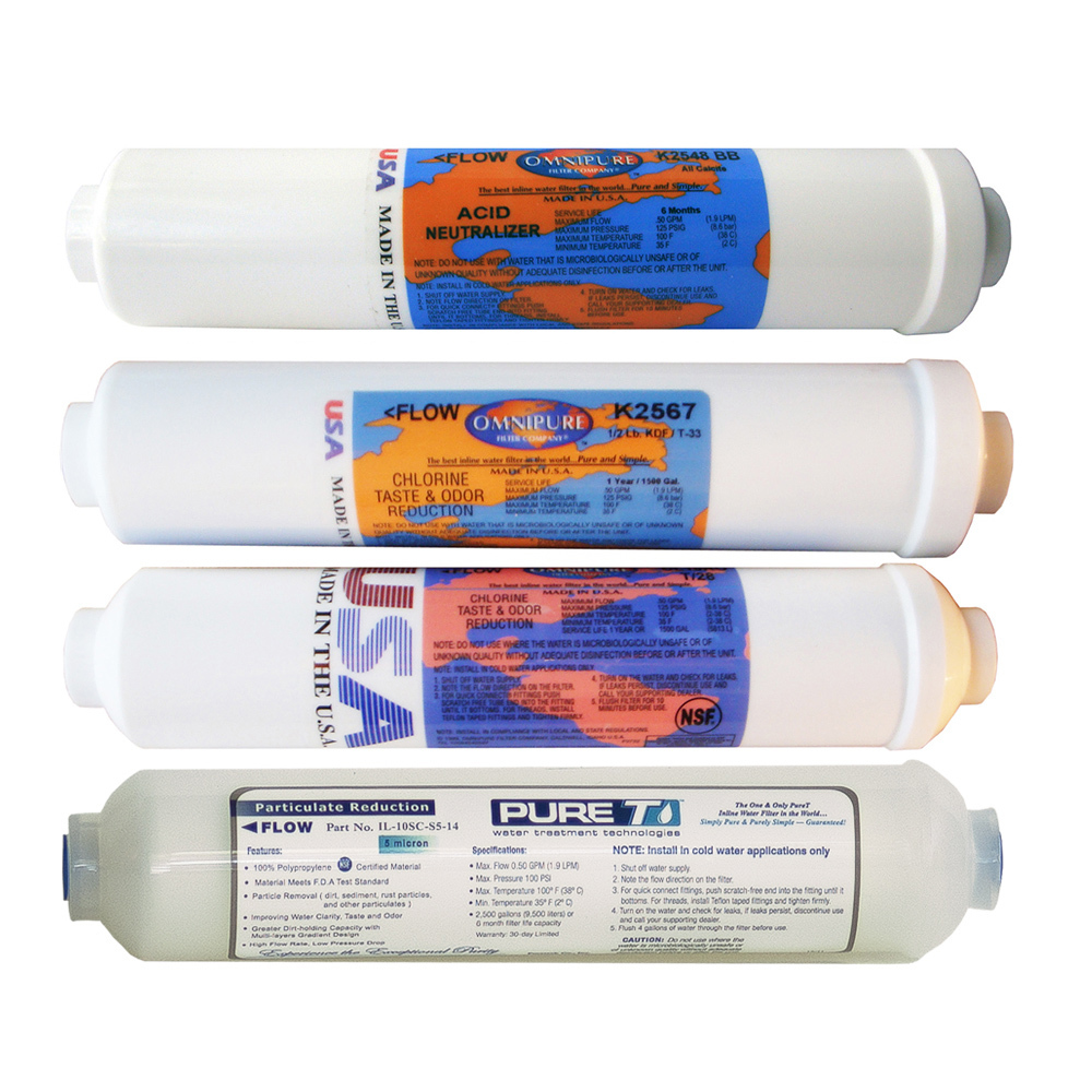 4pcs replacement filter set for portable Reverse Osmosis with KDF-55 & Calcite