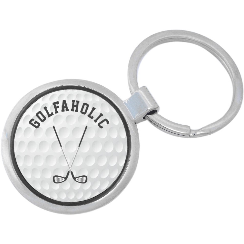 Golfaholic Keychain - Includes 1.25 Inch Loop for Keys or Backpack