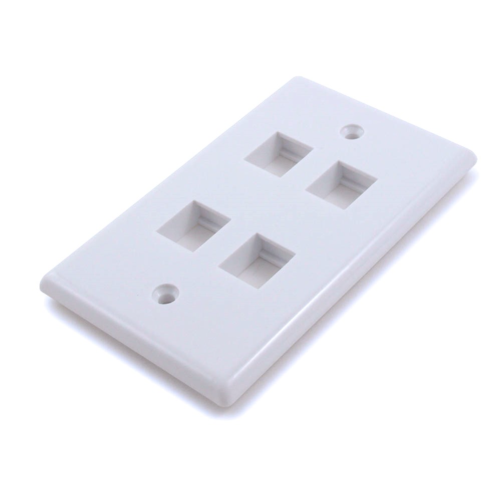 Wallplate: Keystone  4 Hole - White