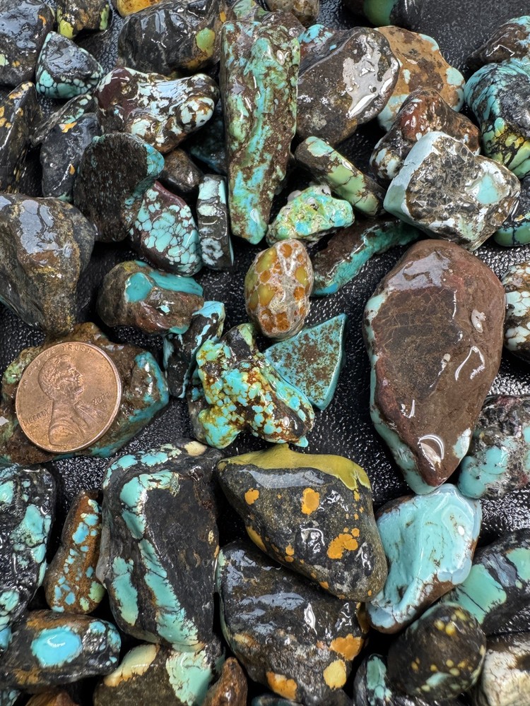 One Pound stabilized Turquoise small nuggets assorted mine free shipping
