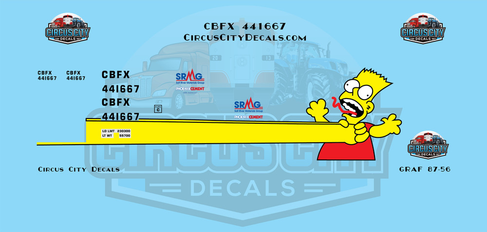CBFX 441667 Bart Graffiti HO 1:87 Scale Decal Set