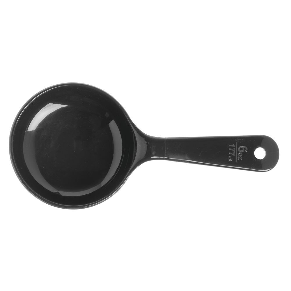 CFS 493003 Solid Short Handle Portion Control Spoon, 6 oz, Black
