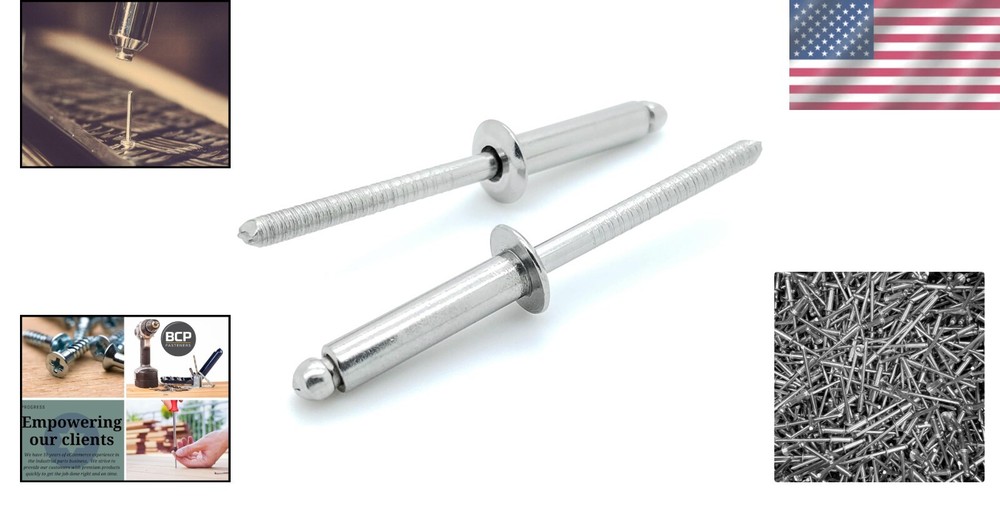 Durable 100 Pack 3/16" Diameter Blind Rivets - Perfect for Harsh Environments
